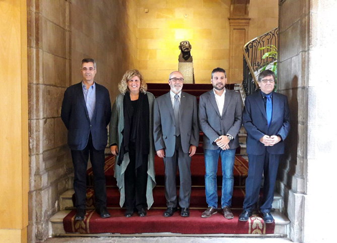 D’esquerra a dreta: Albert Bardolet, Director de l’Àrea de Música de l’Institut Català de les Empreses Culturals; Montse Faura, directora del Festival de Torroella; Josep Maria Rufí, alcalde de Torroella de Montgrí; Xavier Diaz, director del Institut Català de les Empreses Culturals i Albert Bou, president de Joventuts Musicals de Torroella de Montgrí